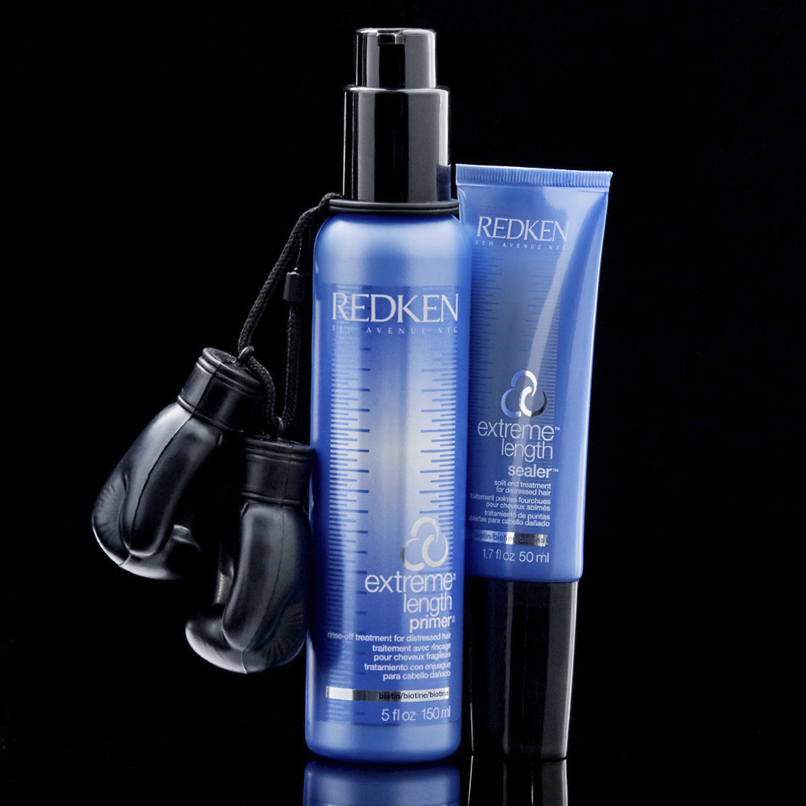 Redken Extreme Primer ja Extreme Split End Sealer sekä nyrkkeilyhanska. 